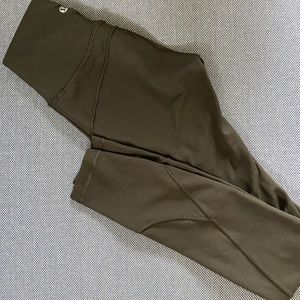 lululemon In Movement Everlux 28” length leggings size 0 in Dark Olive